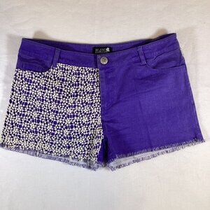 NaNa Women's Purple Shorts and Lace Size Large Pre-Owned See Pics For Details